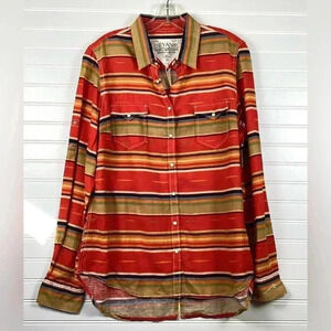 Ryan Michael NWT LARGE Western Southwestern Indian Blanket Shirt Aztec Lipstick